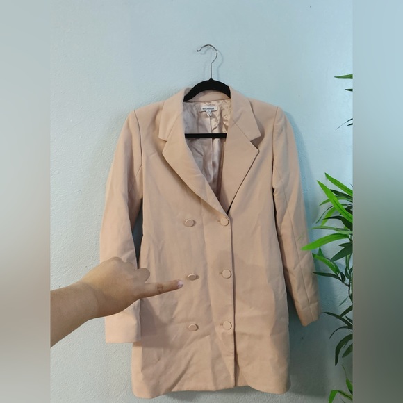 Good American pink blazer button down long sleeve dress - Picture 3 of 7